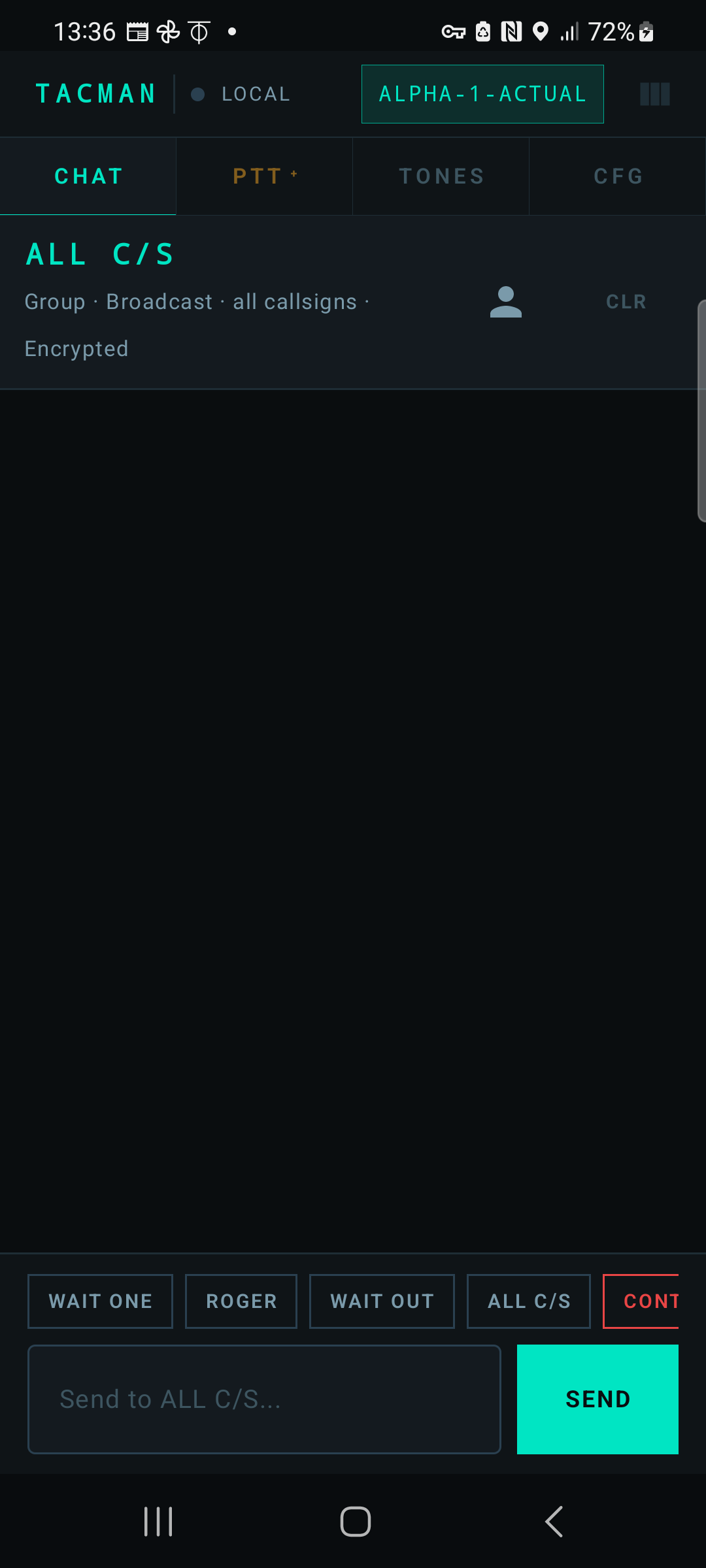 TACMAN Basic — Chat screen